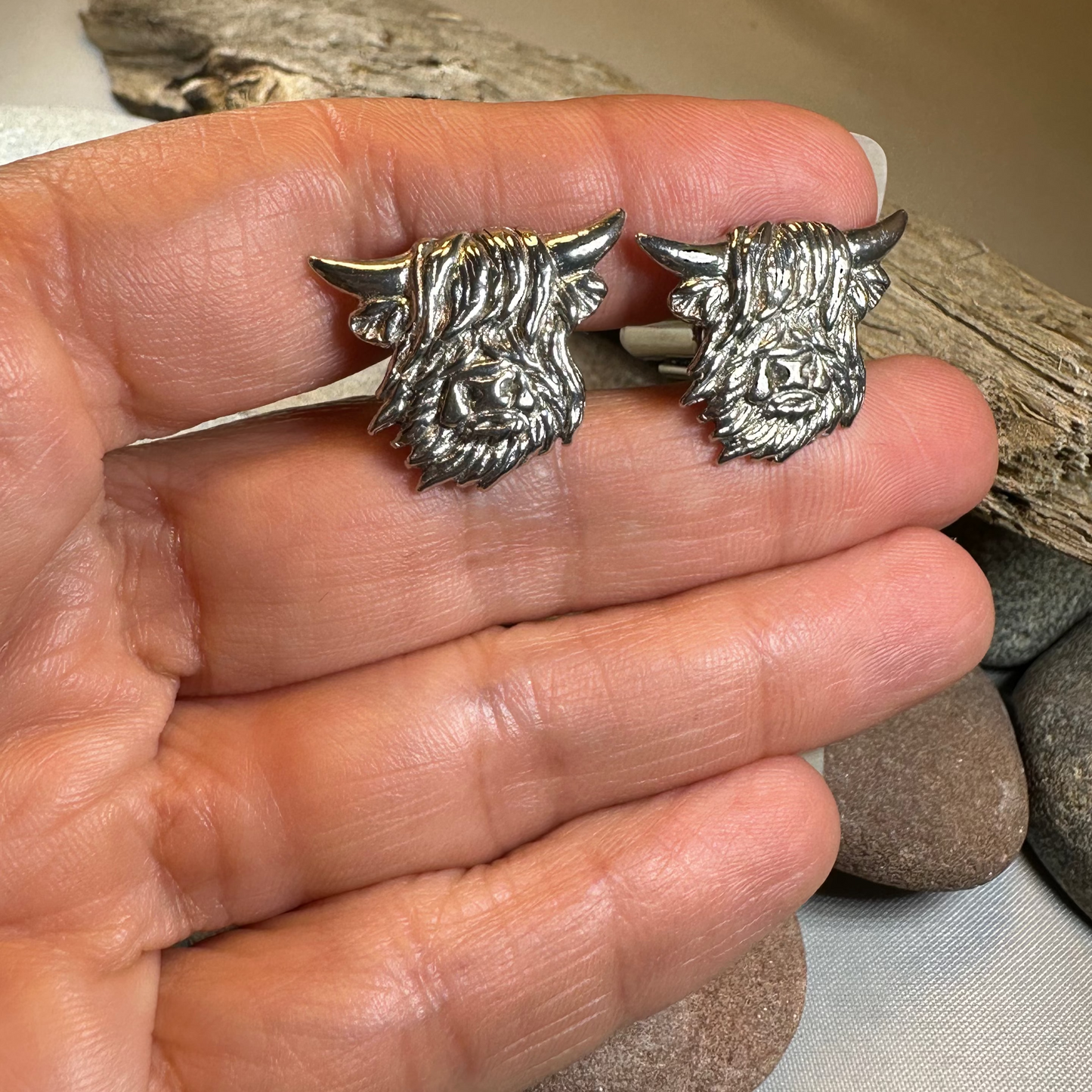 Scottish Highland Cow Cufflinks - Handmade in Scotland