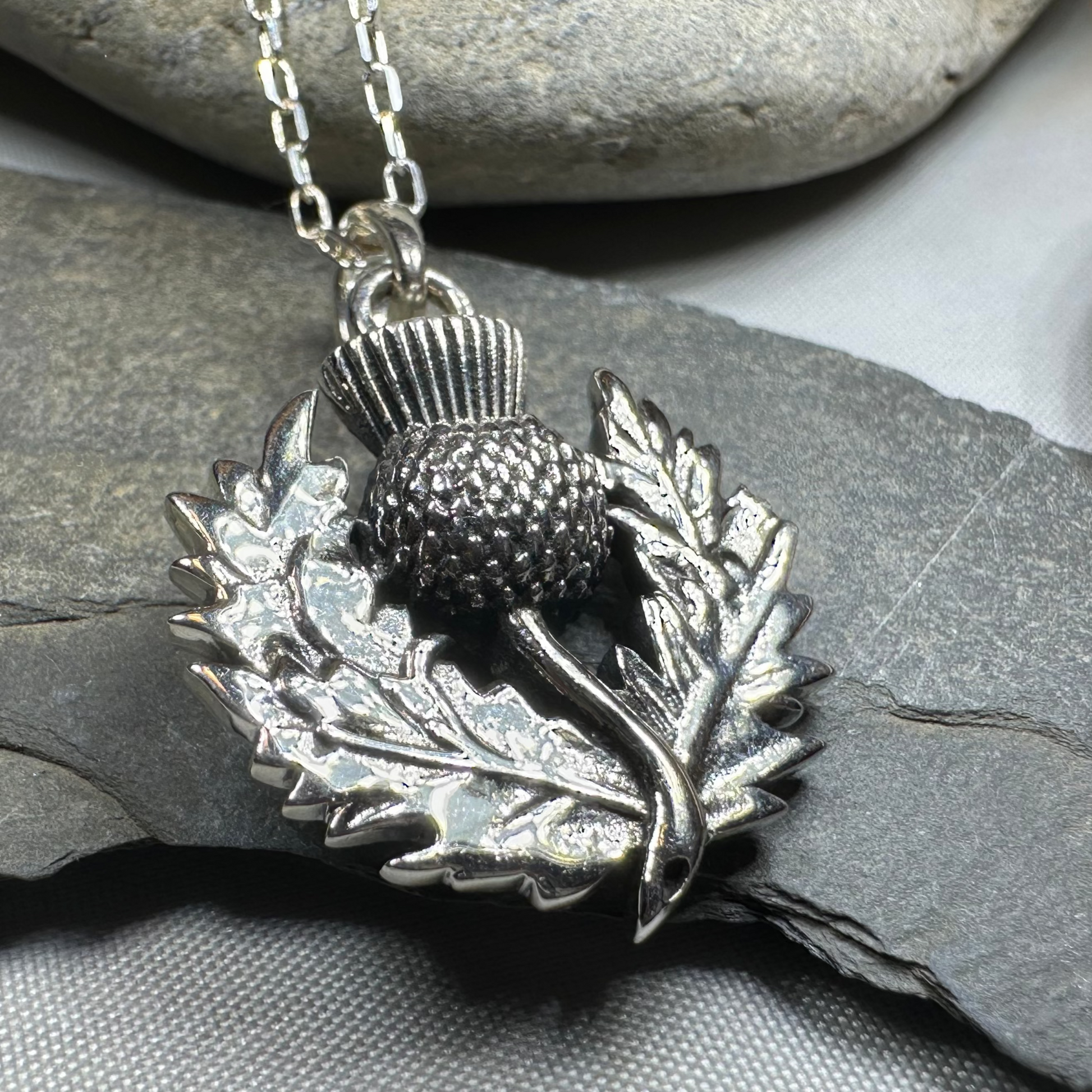 Alba Thistle Necklace in sterling silver