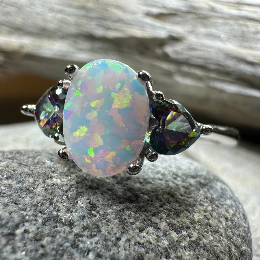 Aubrette Opal Celtic Ring