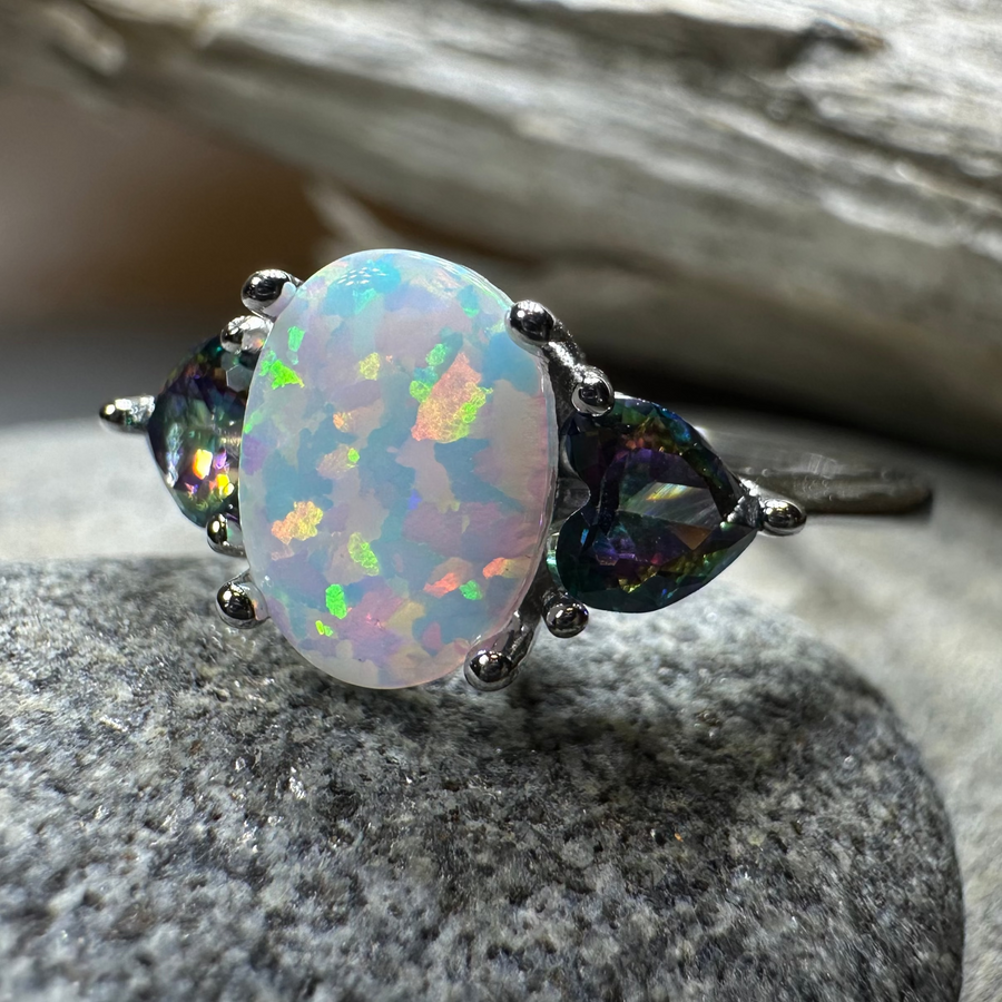 Aubrette Opal Celtic Ring