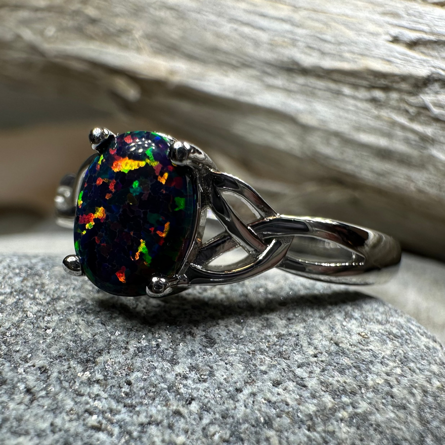 Celtic Magic Celtic Black Opal Ring