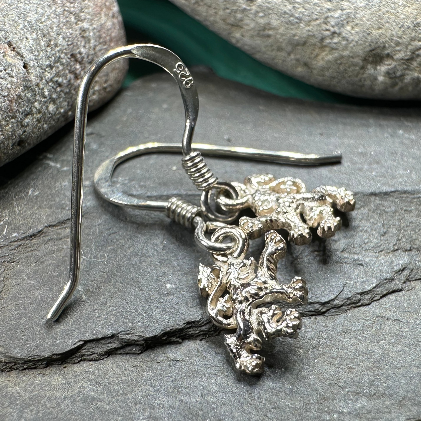 Petite Scotland Lion Earrings in sterling silver
