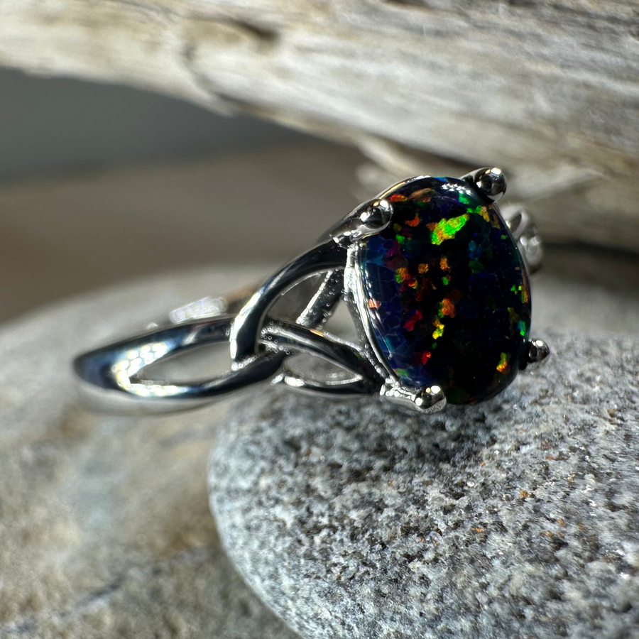 Celtic Magic Celtic Black Opal Ring