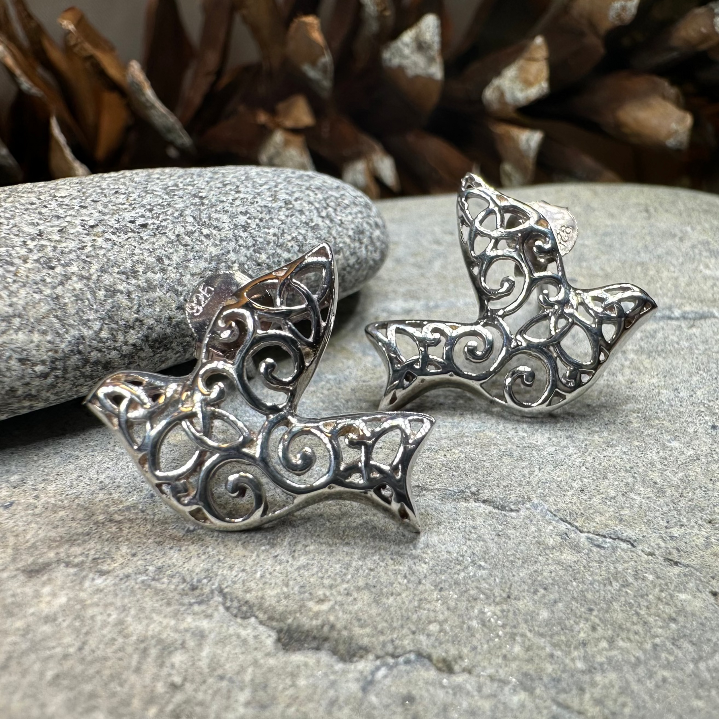 Dove Trinity Knot Earrings — view 4