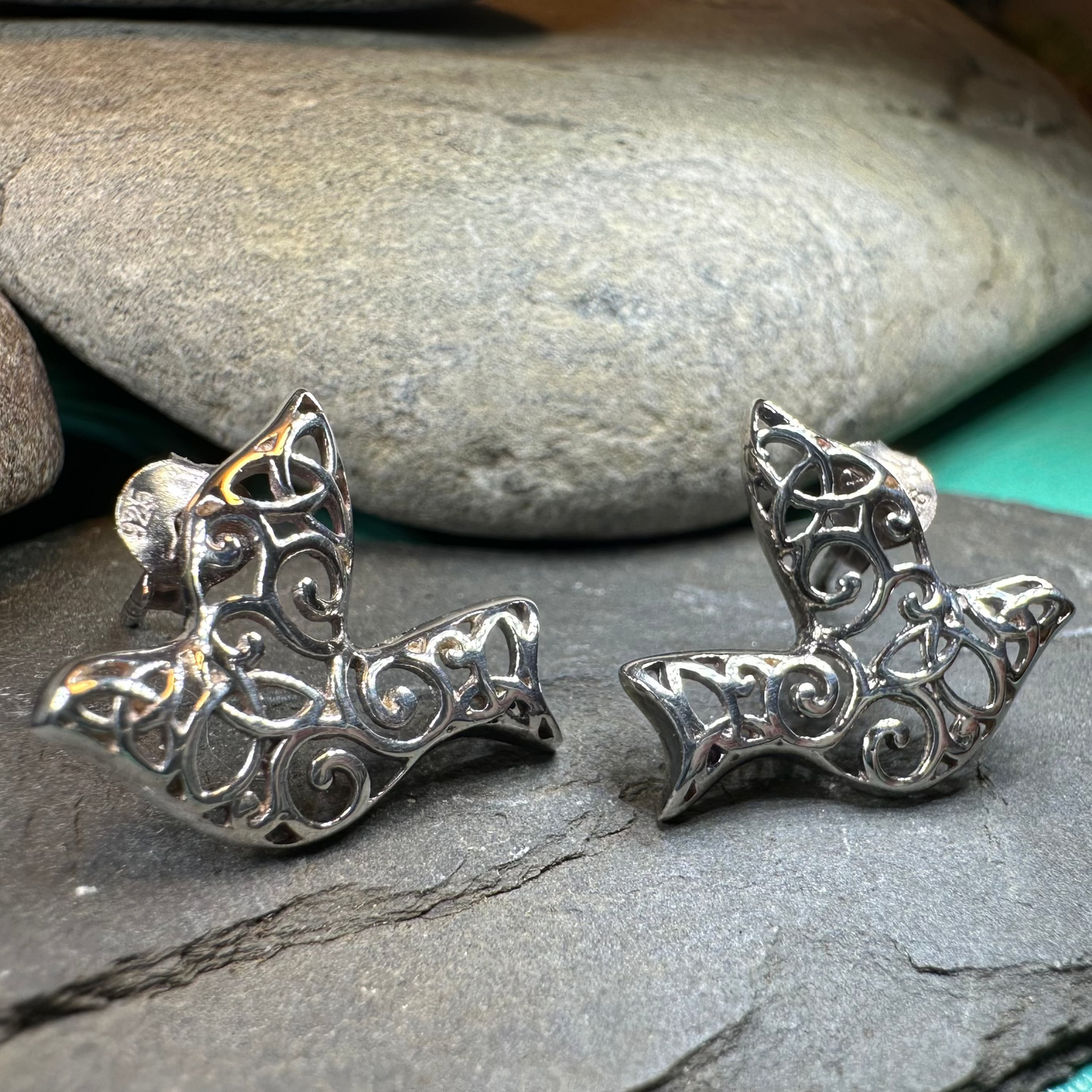 Dove Trinity Knot Earrings — view 2