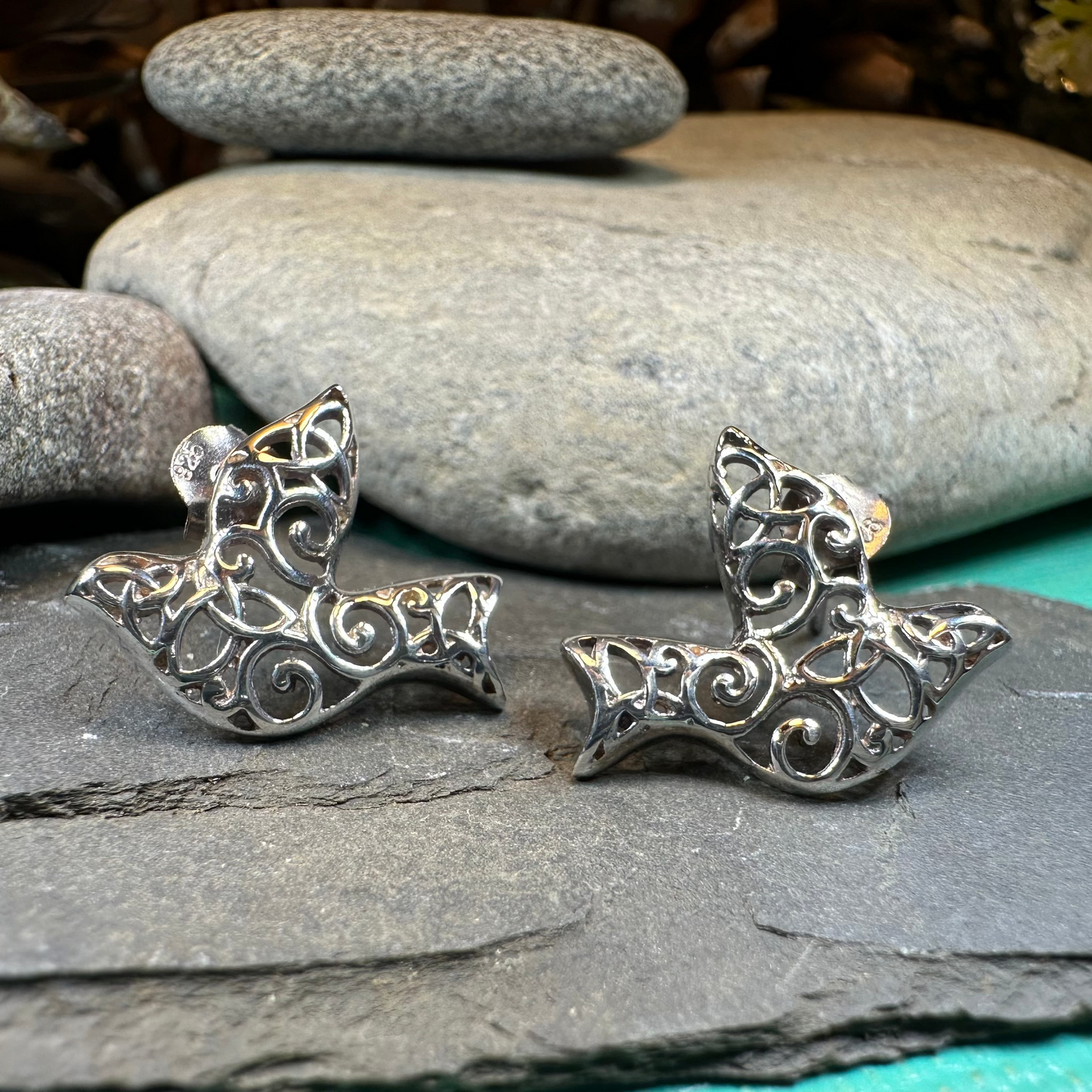 Dove Trinity Knot Earrings — view 5