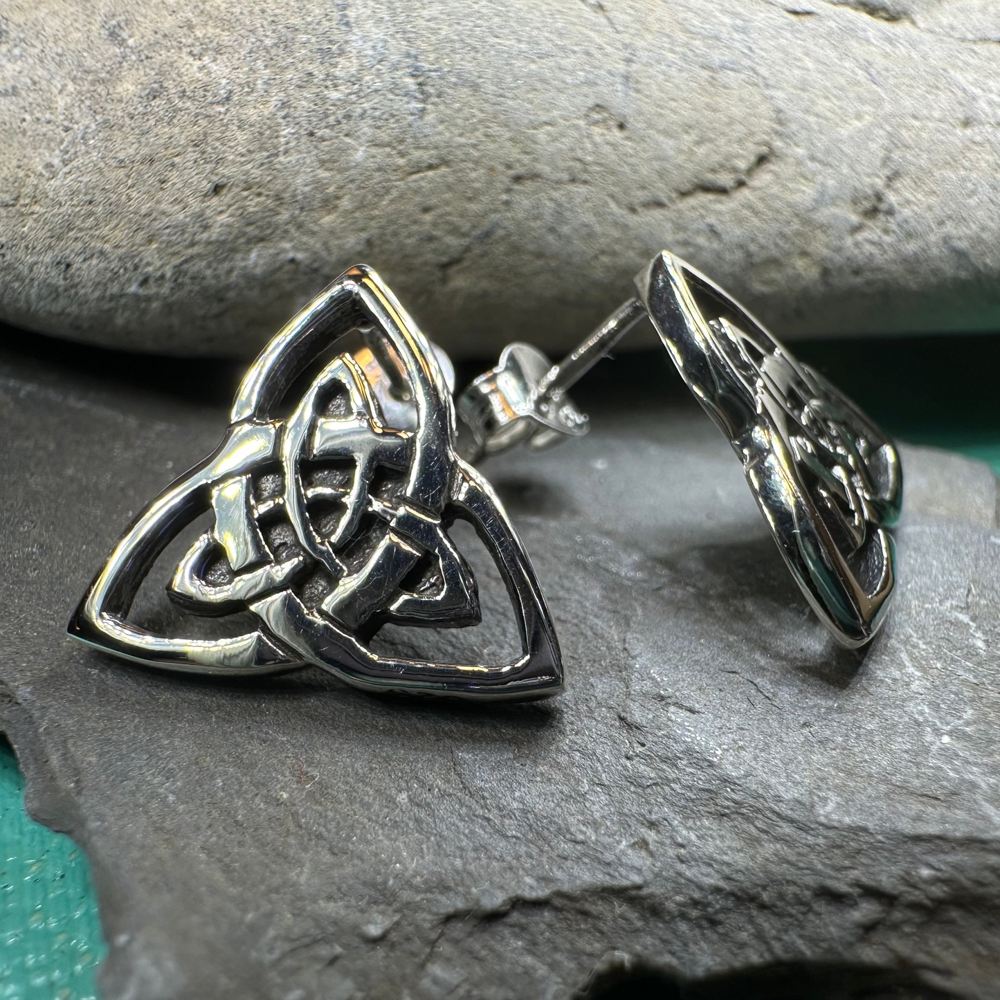 Linden Trinity Knot Post Earrings in sterling silver