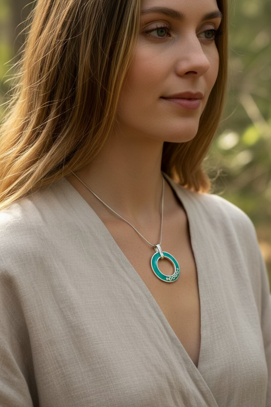 Seaside Celtic Knot Necklace - Handmade in Scotland