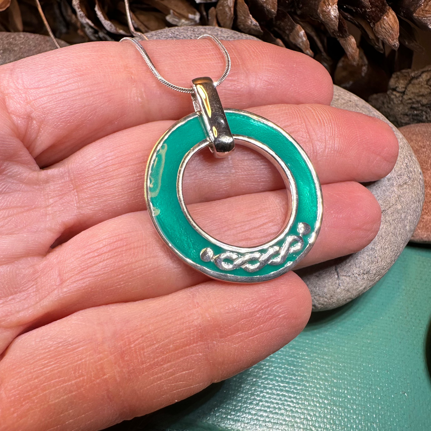 Seaside Celtic Knot Necklace - Handmade in Scotland