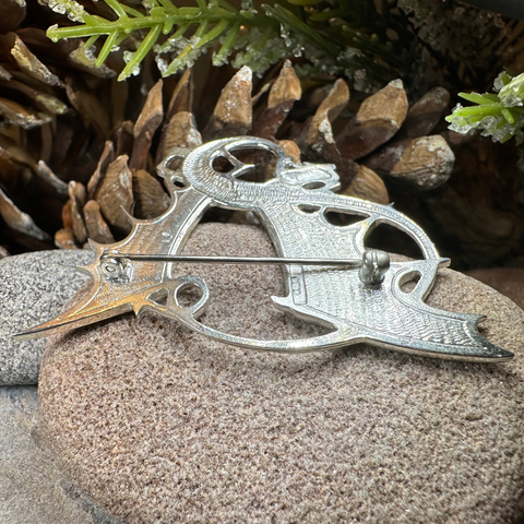 Load image into Gallery viewer, Meadowdancer Sterling Silver Dragon Brooch - Handmade in Scotland

