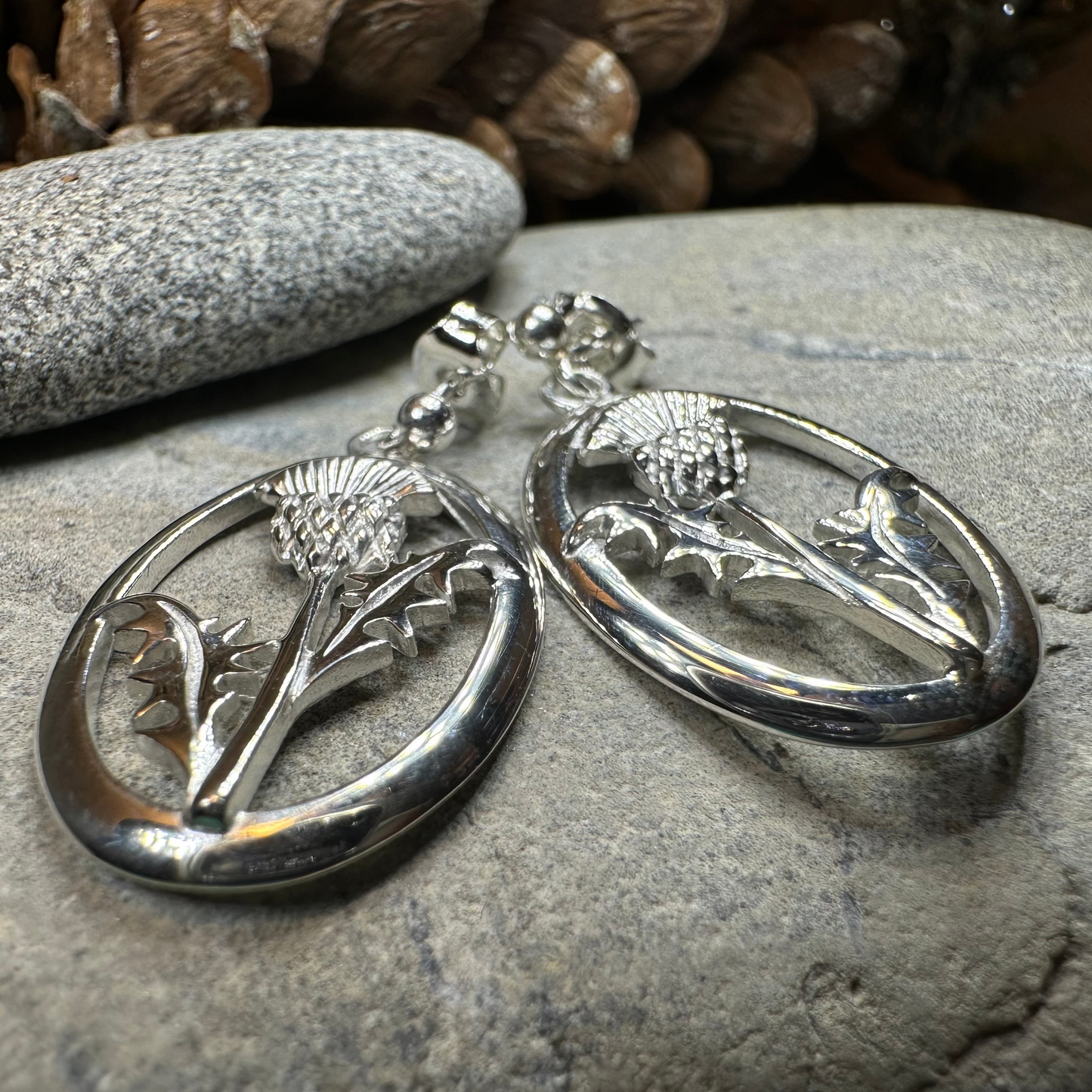 Realistic Scottish Thistle Earrings — view 5