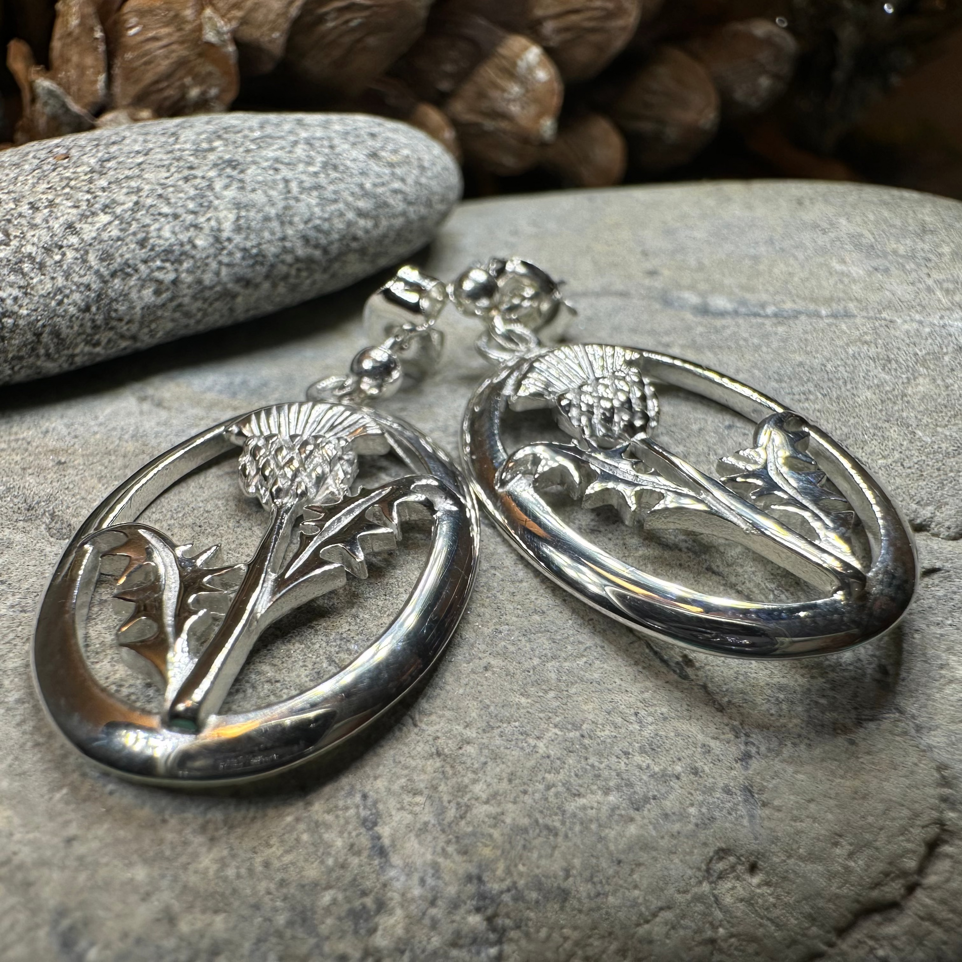 Realistic Scottish Thistle Earrings — view 5