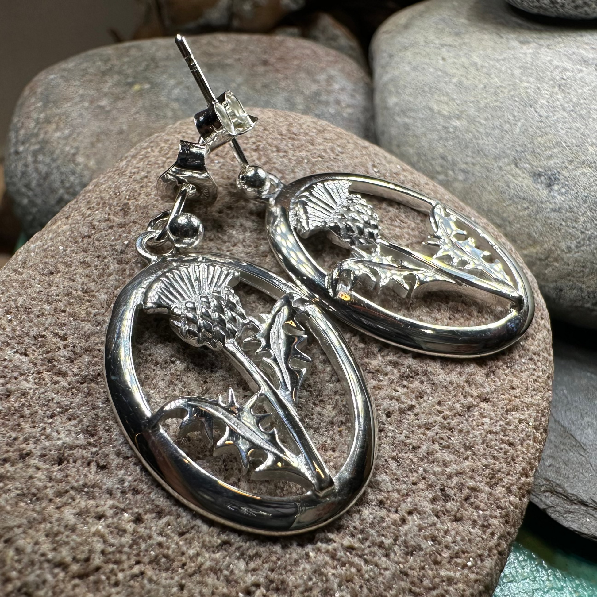 Realistic Scottish Thistle Earrings — view 2