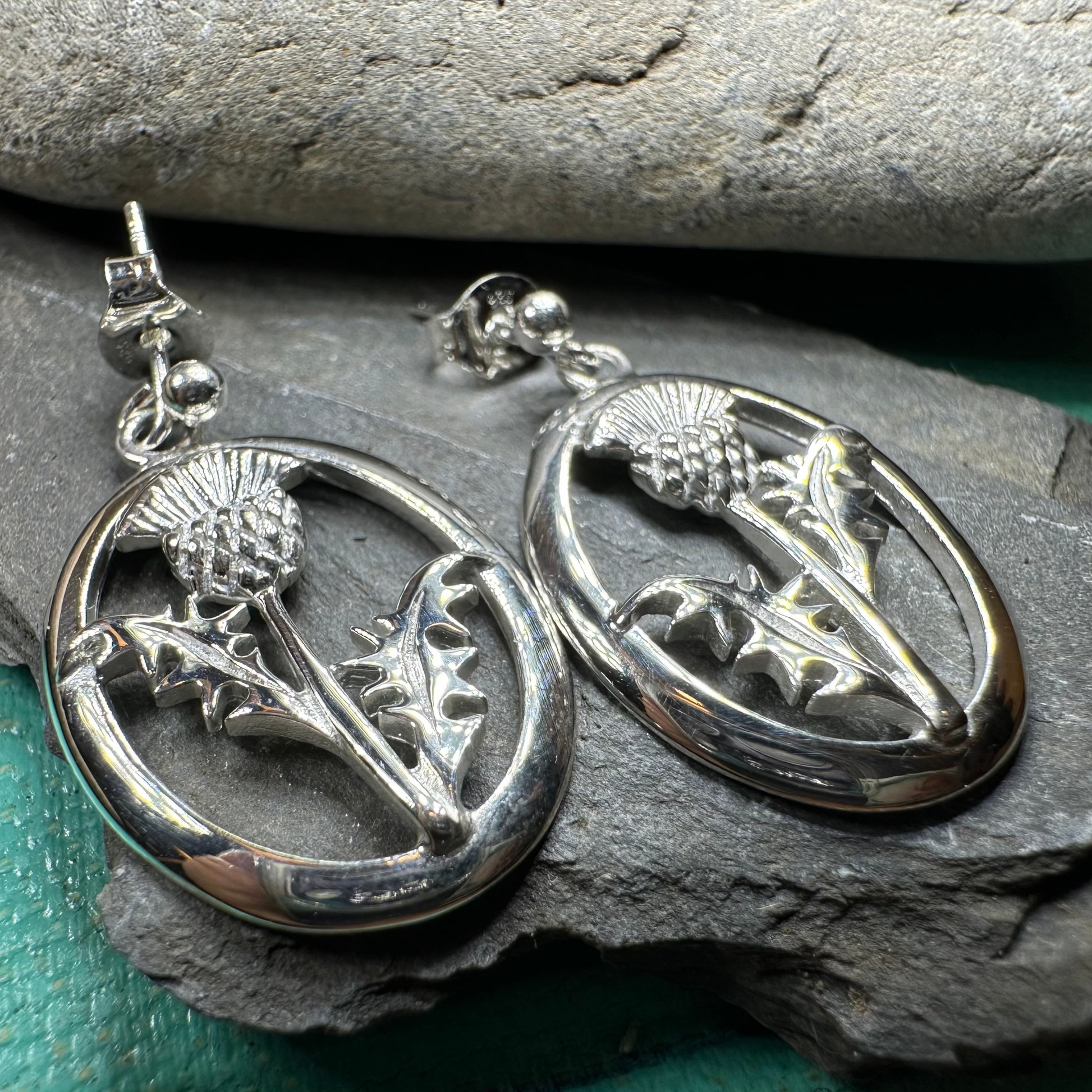 Realistic Scottish Thistle Earrings — view 3