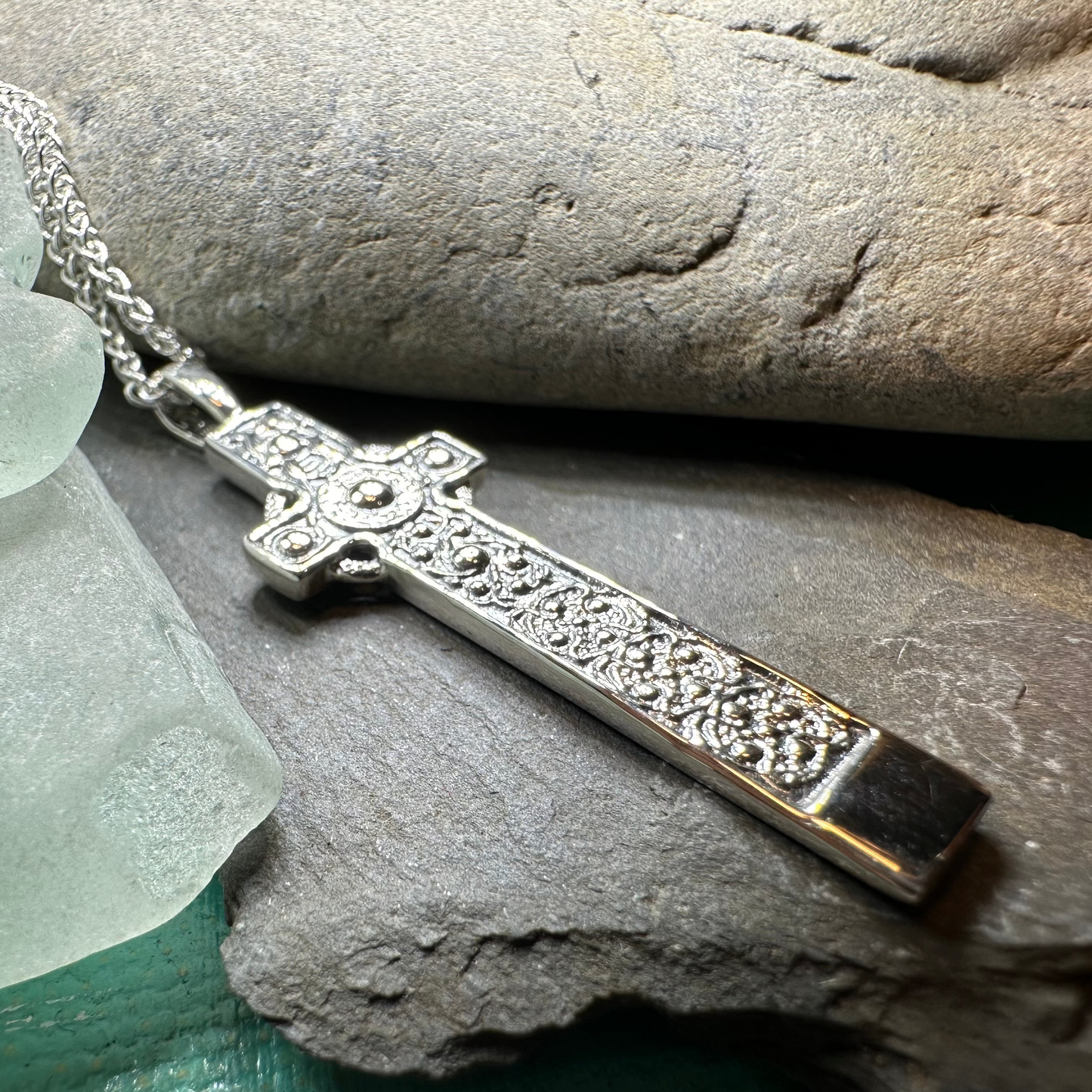 Saint Martin's Celtic Cross Necklace - Handmade in Scotland — view 7