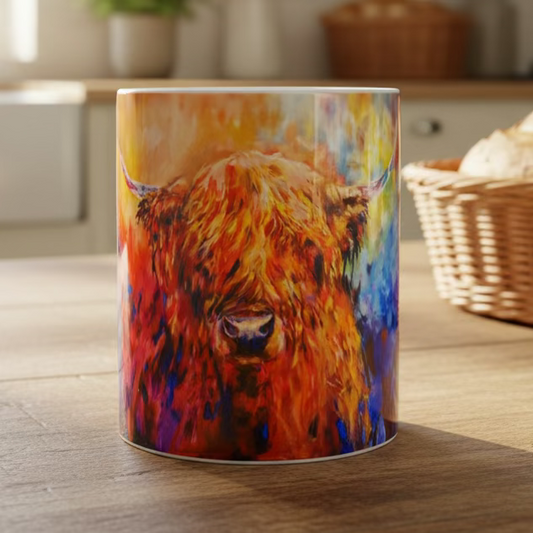 Rainbow Highland Cow Mug