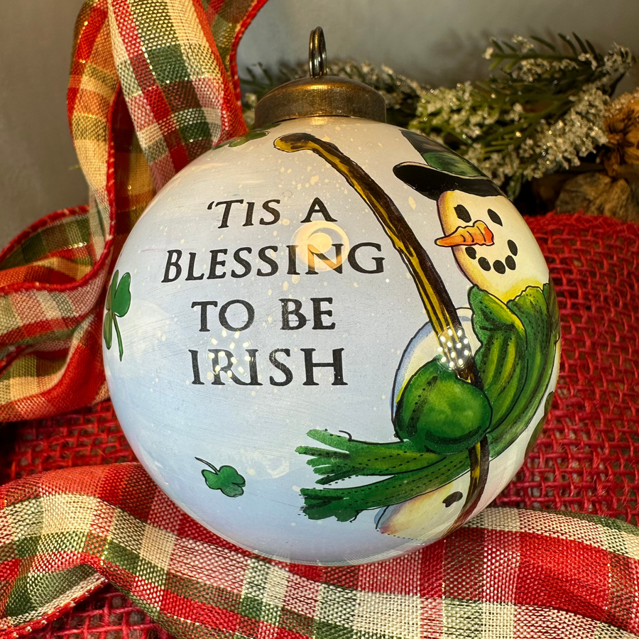 Tis A Blessing To Be Irish Snowman Ornament