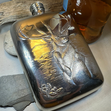 Load image into Gallery viewer, Forest King Stag Pewter Hip Flask
