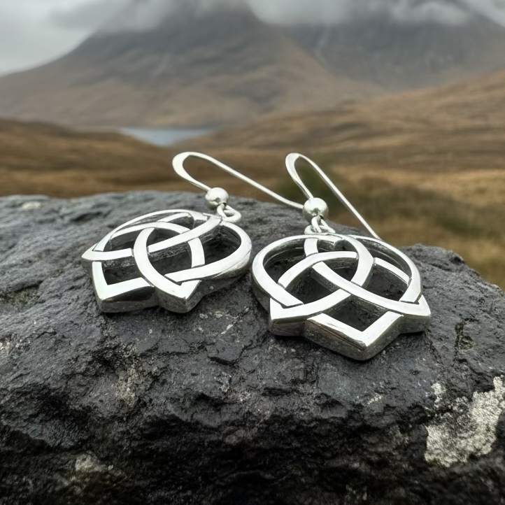 Trinity Love Knot Earrings in sterling silver