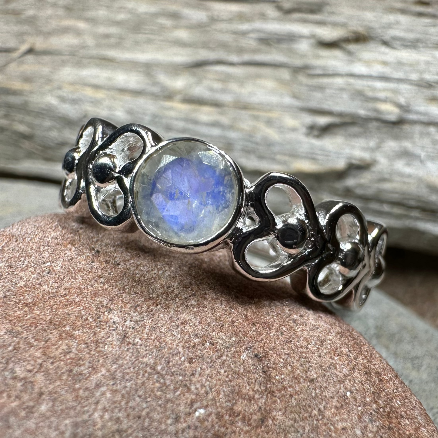 Jarida Celtic Love Knot Ring with Moonstone