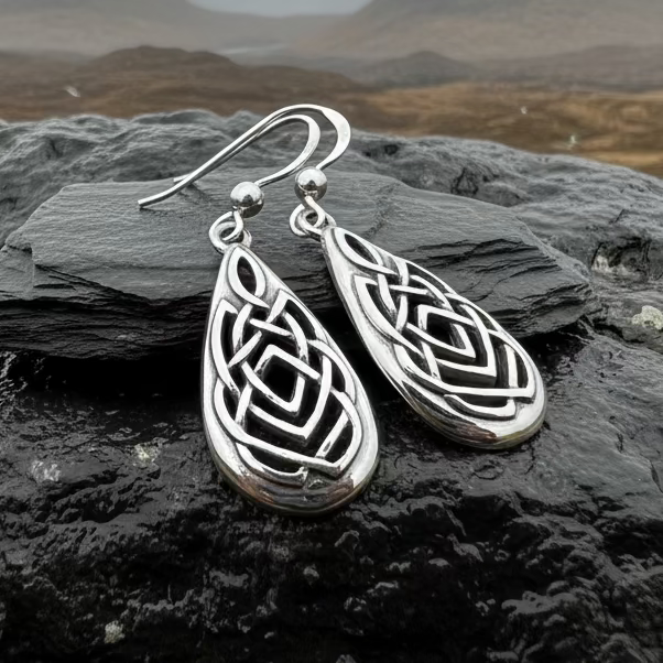 Salia Celtic Knot Earrings in sterling silver
