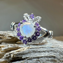 Load image into Gallery viewer, Adore Moonstone Claddagh Ring
