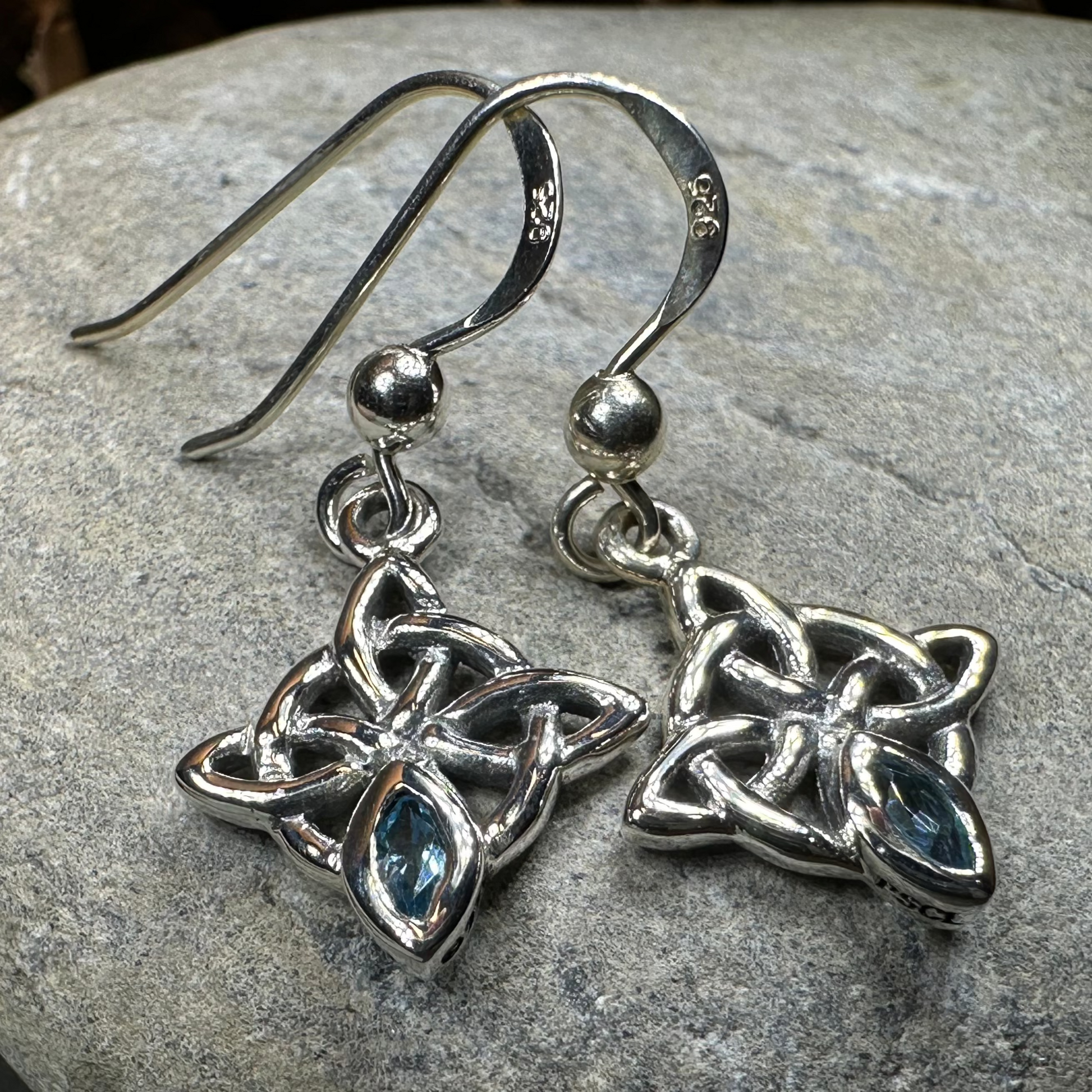 Arynne Celtic Knot Earrings in Sterling Silver — view 3