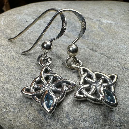 Arynne Celtic Knot Earrings in Sterling Silver — view 3