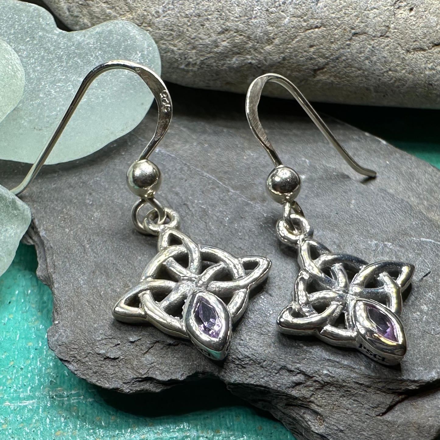 Arynne Celtic Knot Earrings in Sterling Silver — view 4