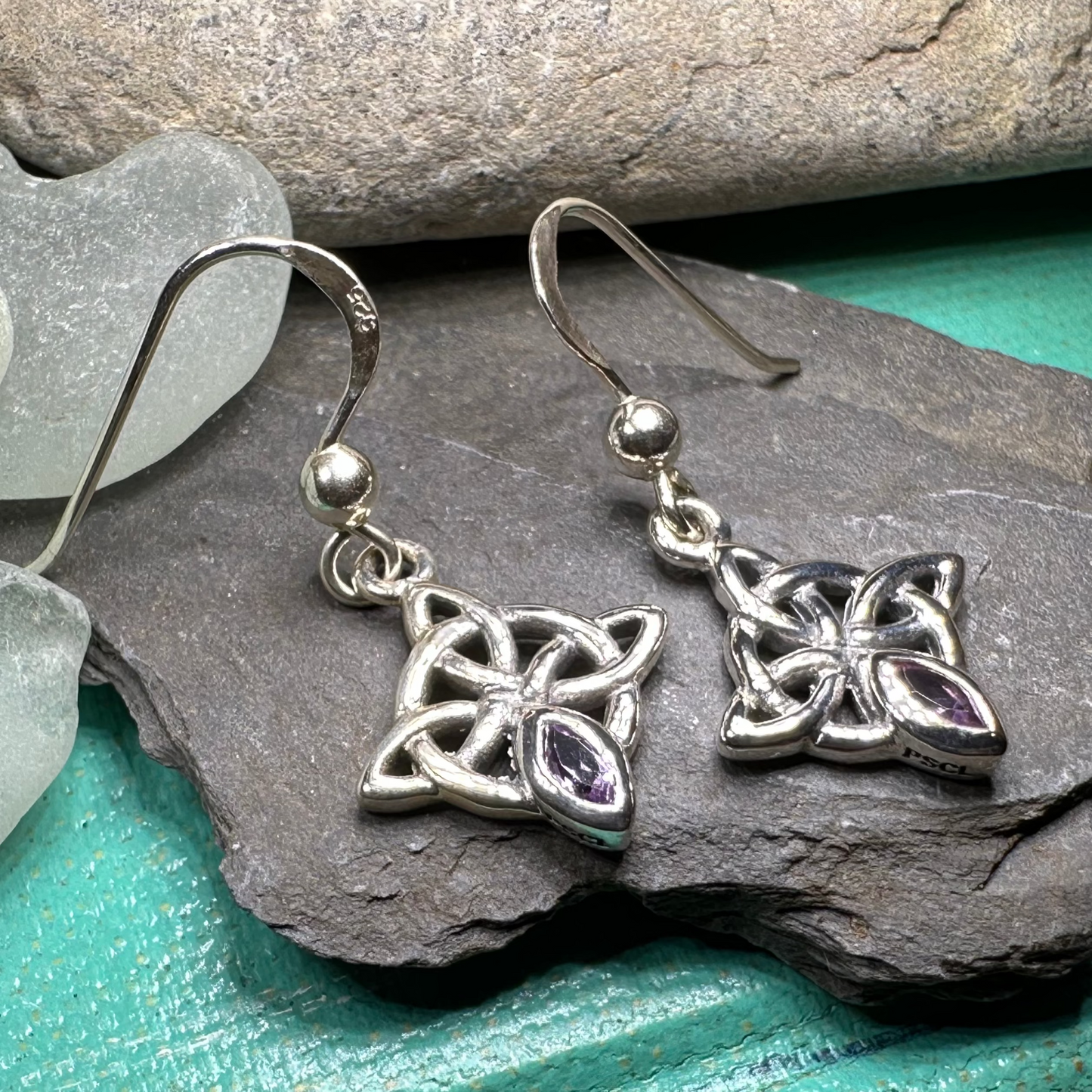Arynne Celtic Knot Earrings in Sterling Silver — view 8