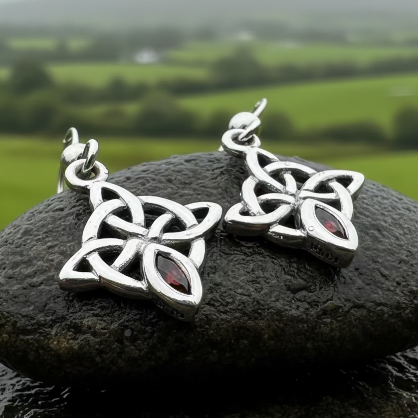 Arynne Celtic Knot Earrings in Sterling Silver