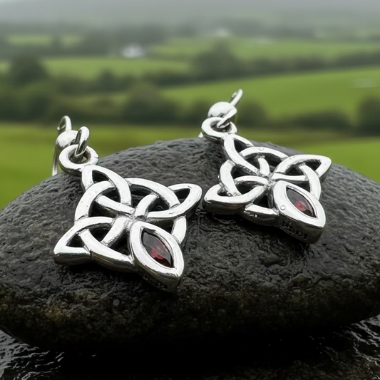 Arynne Celtic Knot Earrings in Sterling Silver