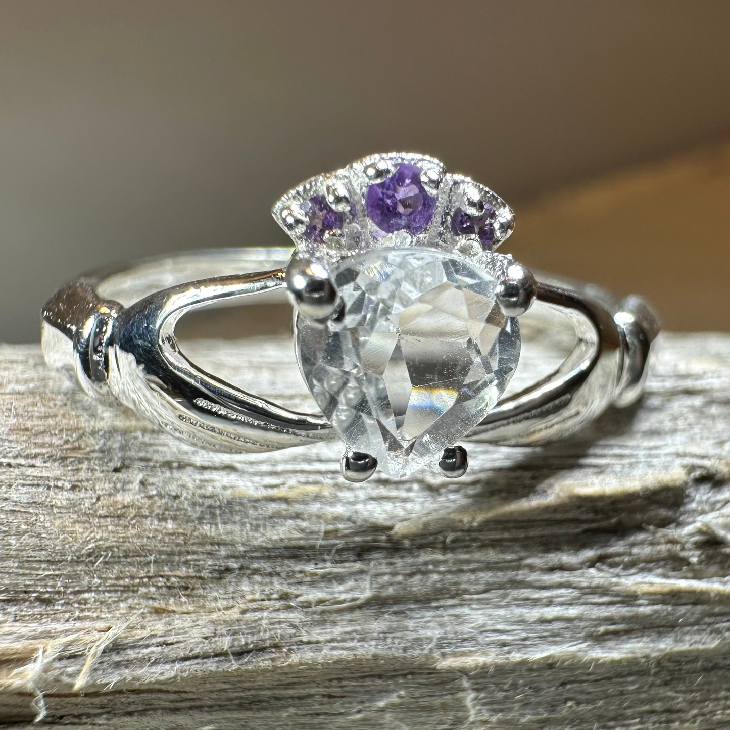 Ardor Irish Claddagh Ring in Sterling Silver — view 8