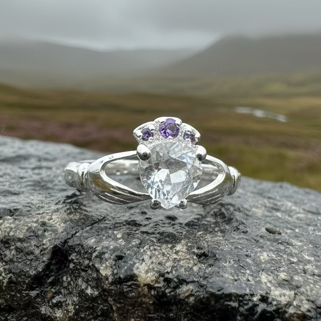 Ardor Irish Claddagh Ring in Sterling Silver — view 3