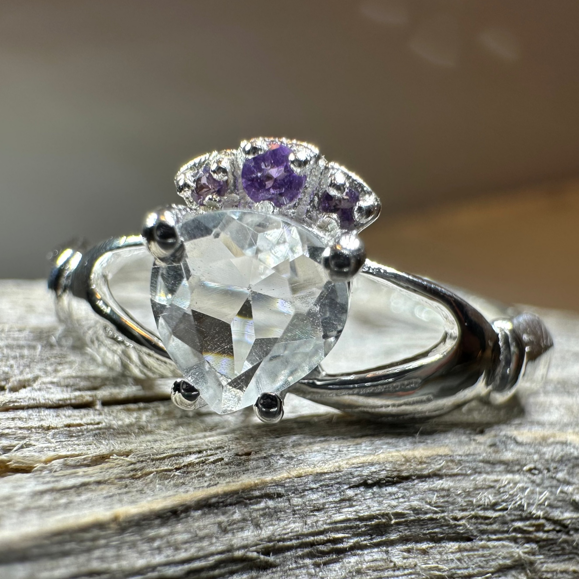 Ardor Irish Claddagh Ring in Sterling Silver — view 11