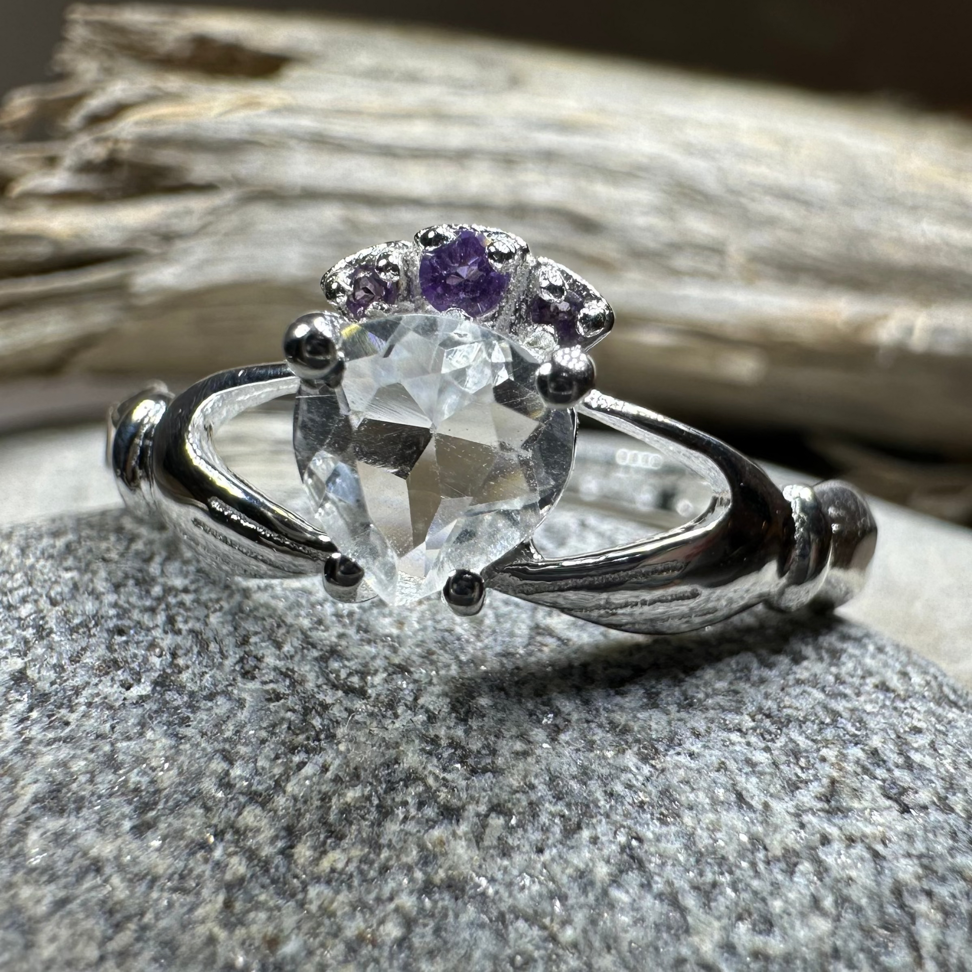 Ardor Irish Claddagh Ring in Sterling Silver — view 6