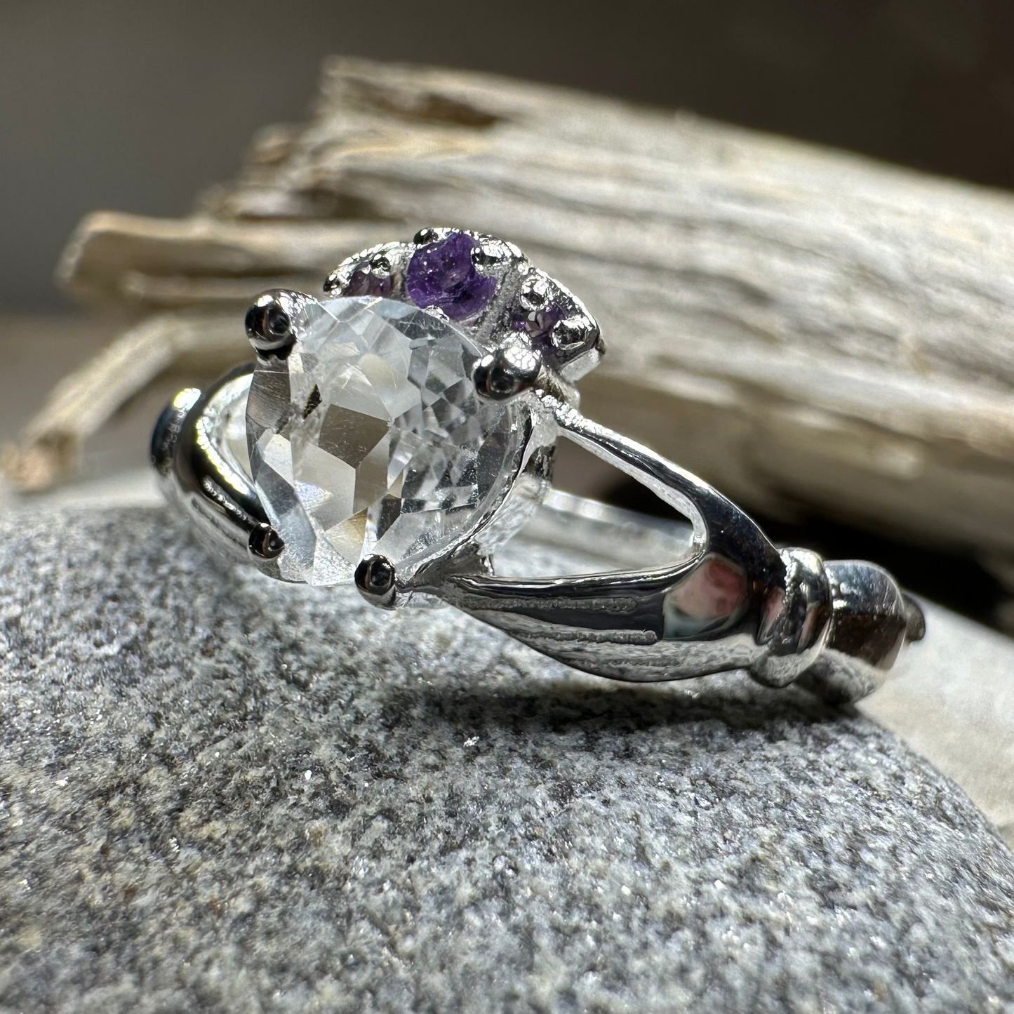 Ardor Irish Claddagh Ring in Sterling Silver — view 4