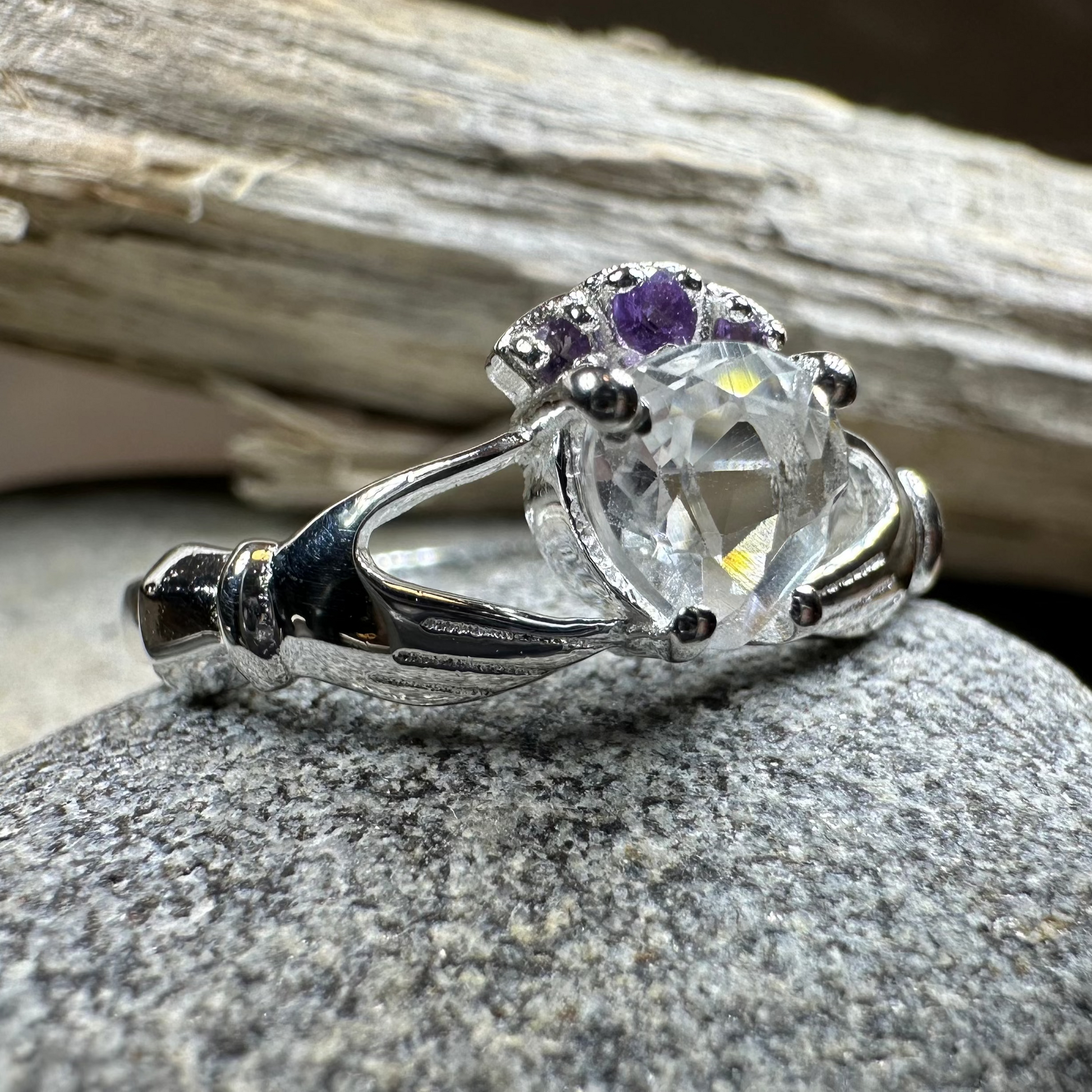Ardor Irish Claddagh Ring in Sterling Silver — view 2