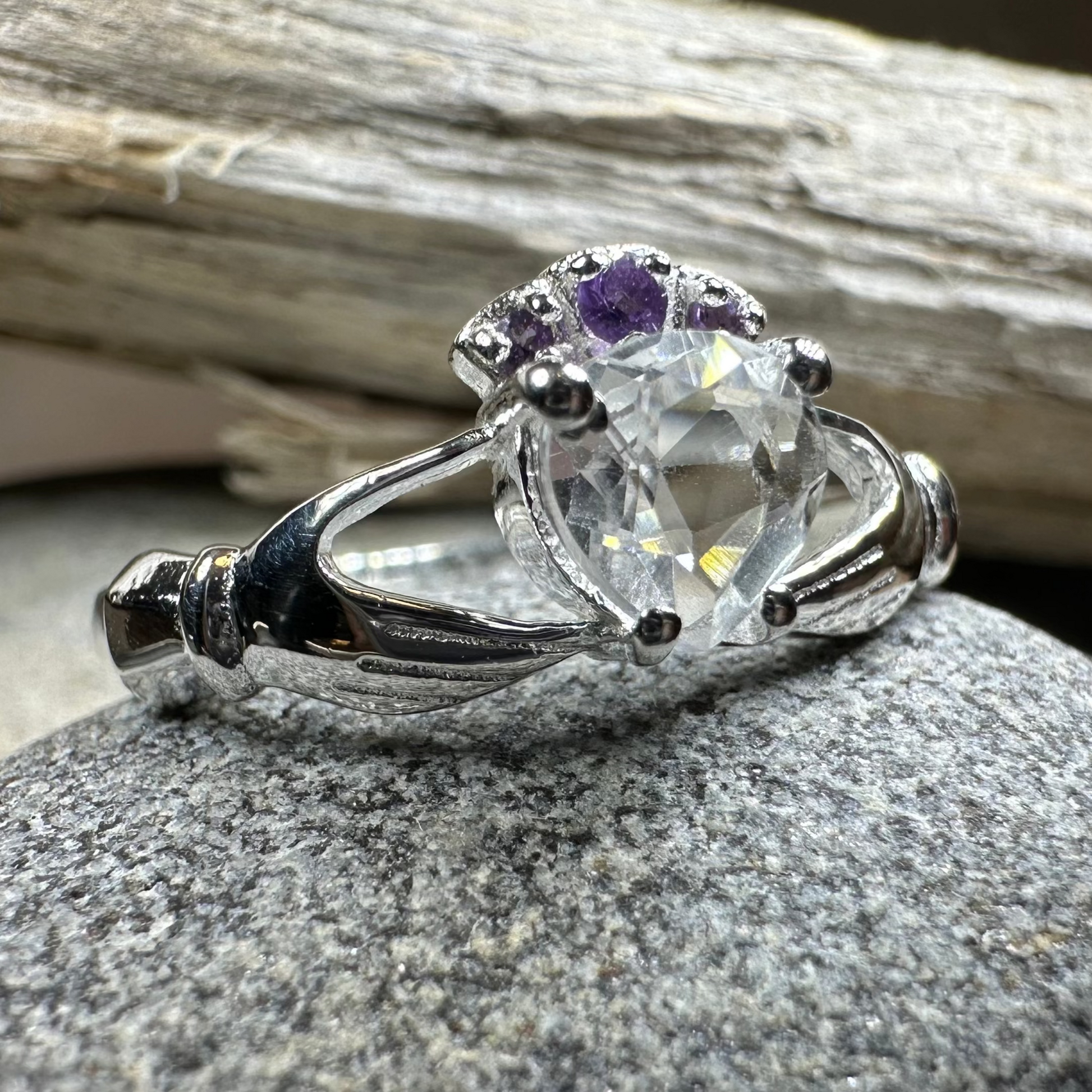 Ardor Irish Claddagh Ring in Sterling Silver — view 9
