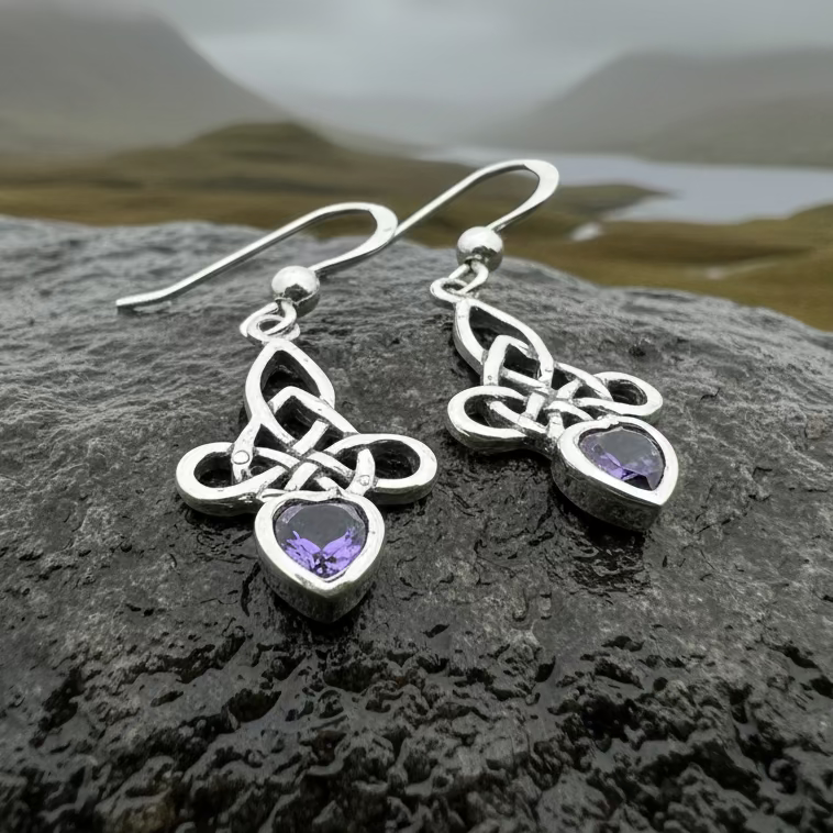 Brigid Celtic Knot Earrings in sterling silver