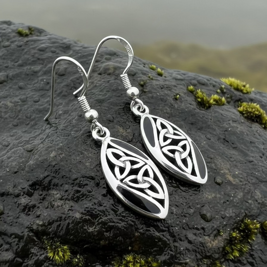 Tara Celtic Trinity Knot Earrings in Sterling Silver