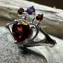 Load image into Gallery viewer, Royal Garnet Claddagh Ring

