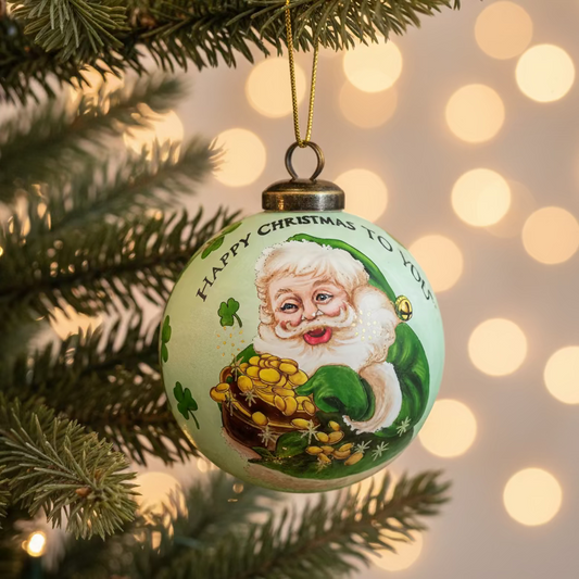 Happy Christmas Irish Santa Ornament — view 6
