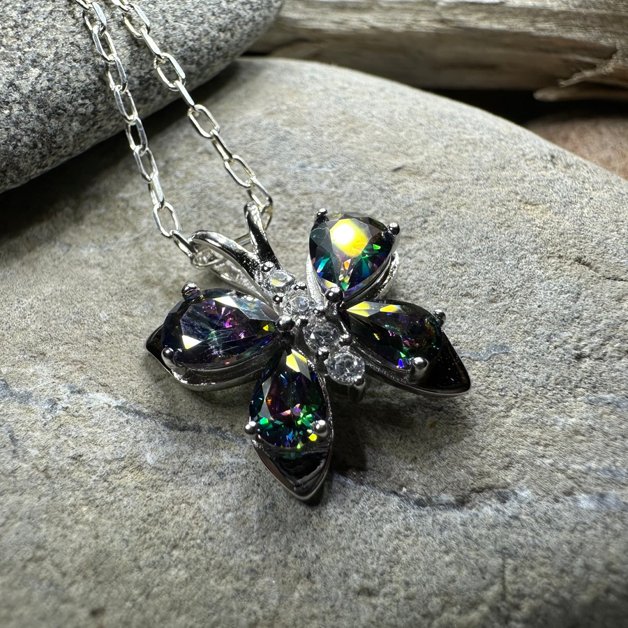 Mystic Topaz Butterfly Necklace