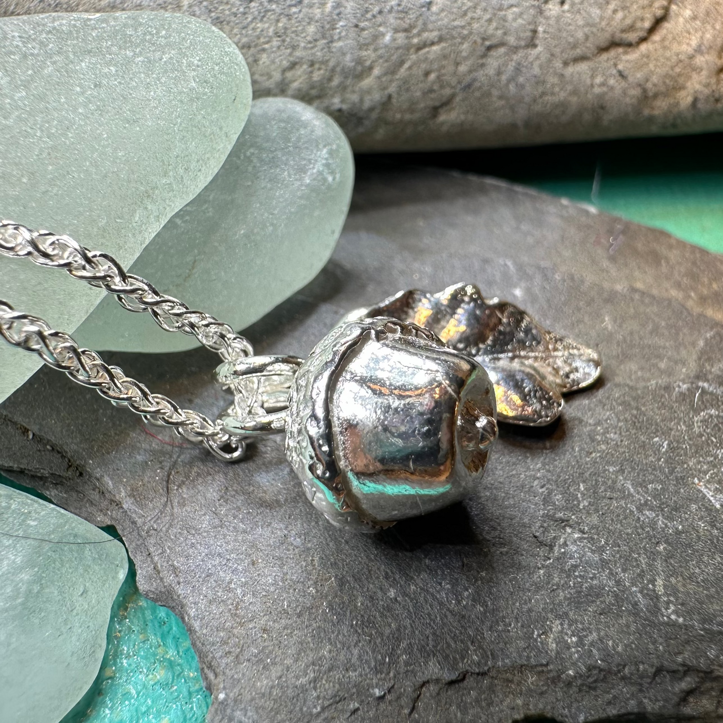 Oak Leaf & Acorn Necklace — view 7