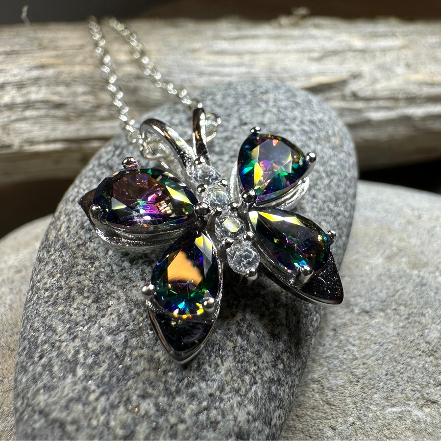 Mystic Topaz Butterfly Necklace