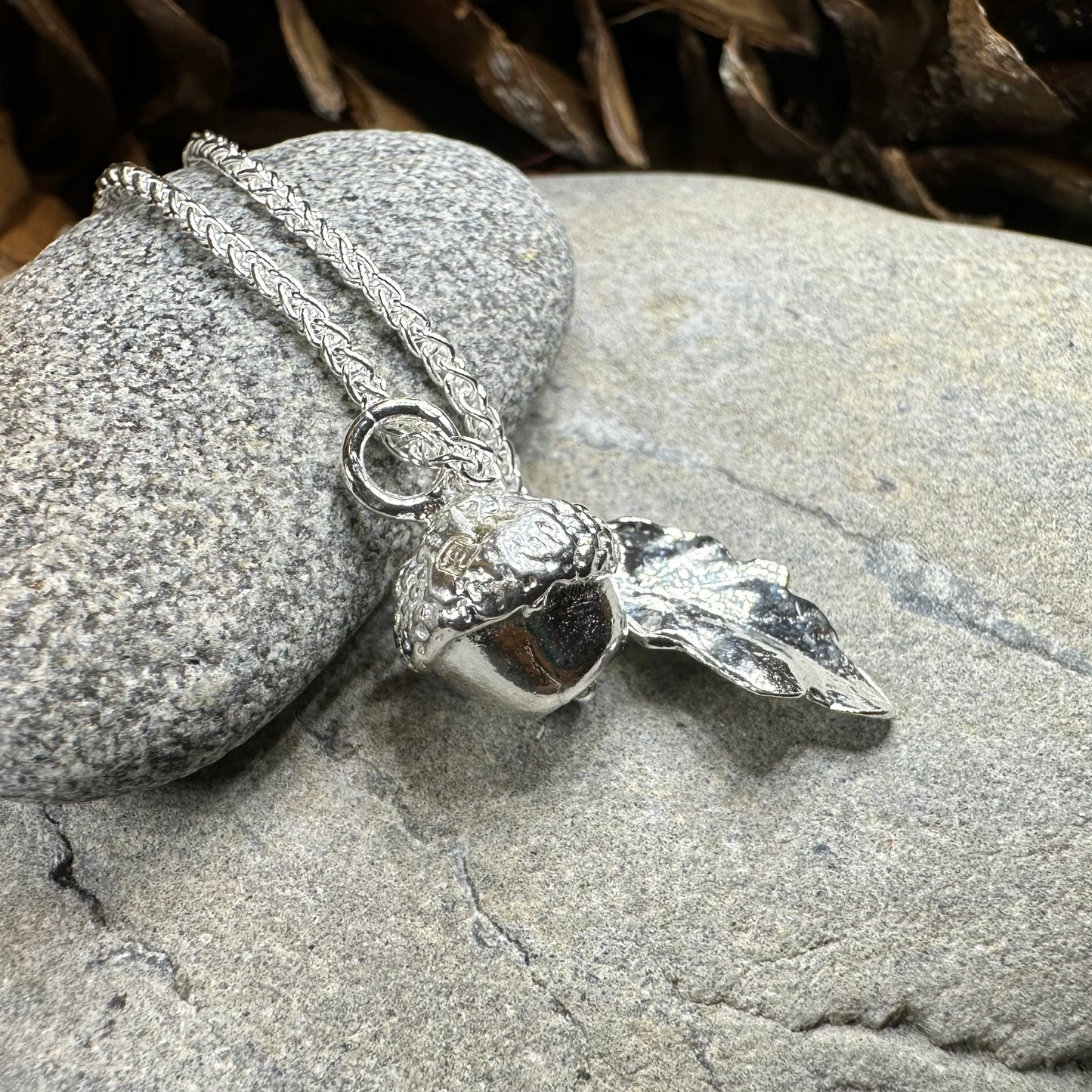 Oak Leaf & Acorn Necklace — view 6