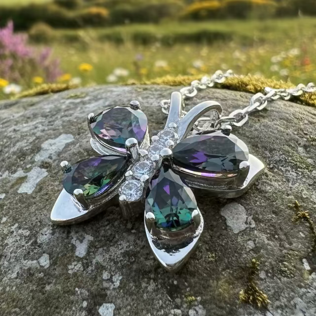 Mystic Topaz Butterfly Necklace