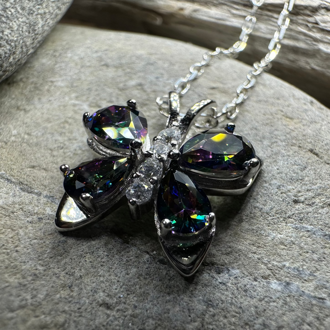 Mystic Topaz Butterfly Necklace