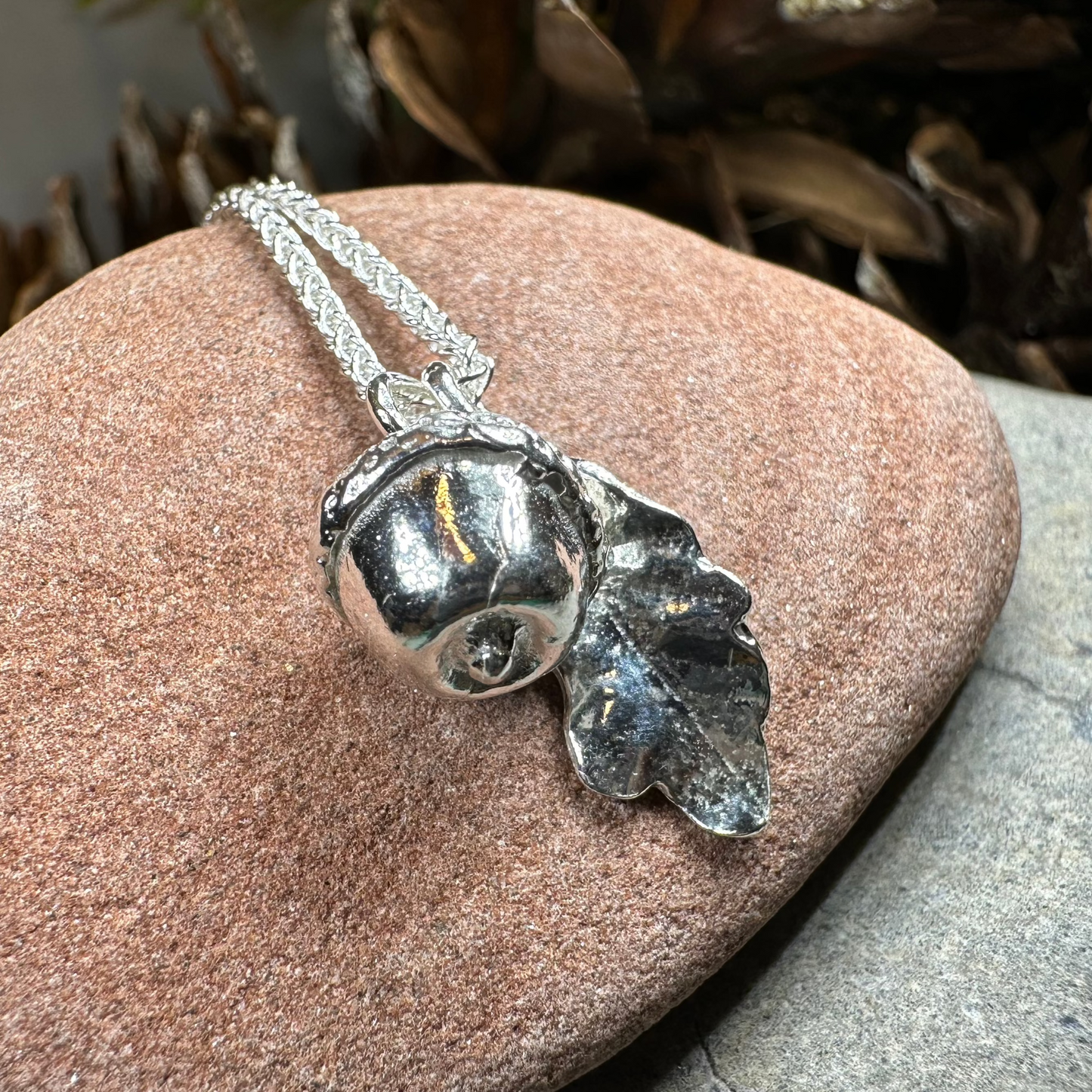 Oak Leaf & Acorn Necklace — view 5